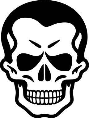 Skull - black and white vector illustration clipart