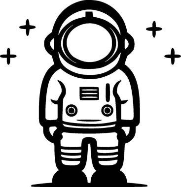 Astronot - minimalist ve basit siluet - vektör illüstrasyonu