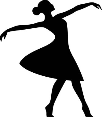 Dance - black and white vector illustration clipart