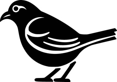 Pigeon - black and white isolated icon - vector illustration clipart