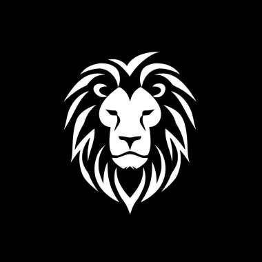 Aslan - minimalist ve düz logo - vektör illüstrasyonu