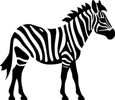 Zebra - minimalist ve basit siluet - vektör illüstrasyonu