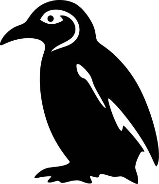 Penguin - black and white isolated icon - vector illustration clipart