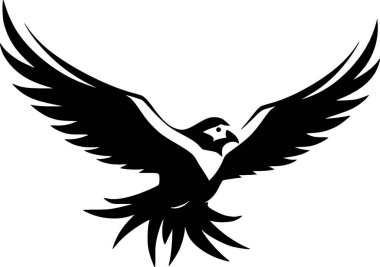 Petrel - black and white vector illustration clipart