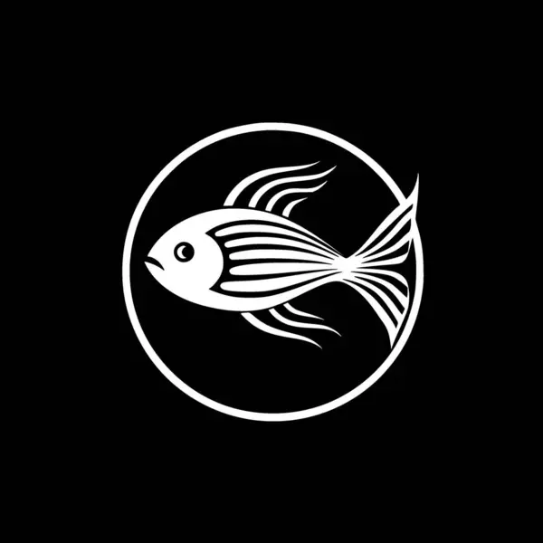 stock vector Fish - black and white vector illustration