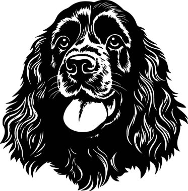 Cocker spaniel - minimalist ve basit siluet - vektör çizimi