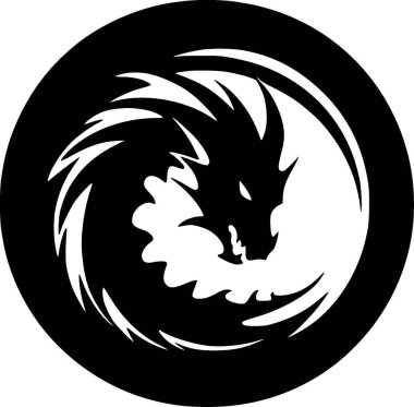 Dragon - minimalist ve düz logo - vektör illüstrasyonu