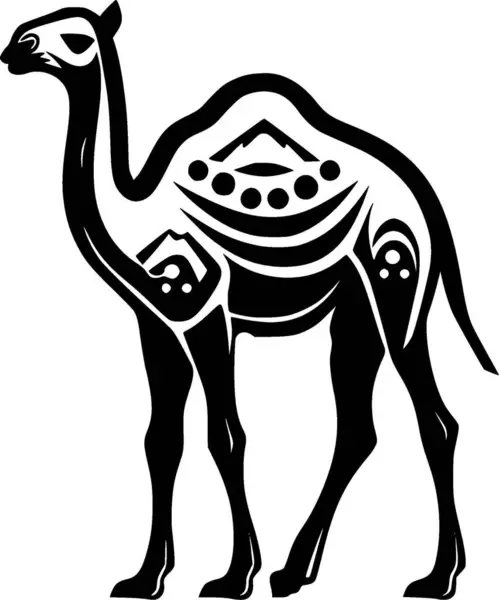 stock vector Camel - black and white vector illustration