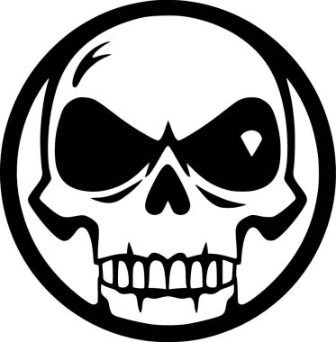 Skull - black and white isolated icon - vector illustration clipart