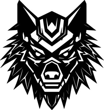 Wolf - yüksek kalite vektör logosu - t-shirt grafiği için ideal vektör çizimi