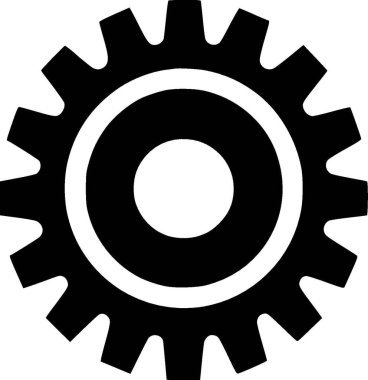 Gear - minimalist ve düz logo - vektör illüstrasyonu