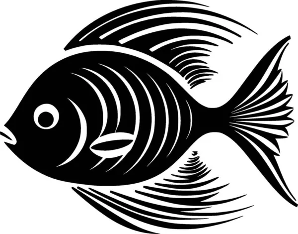 stock vector Angelfish - black and white isolated icon - vector illustration