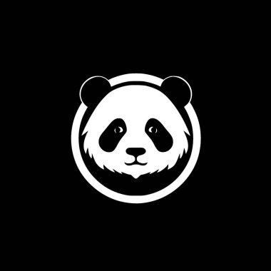 Panda - minimalist ve düz logo - vektör illüstrasyonu