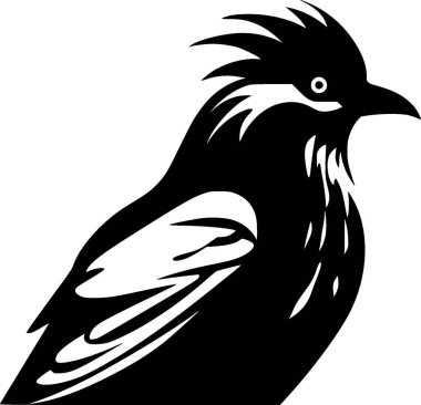 Pigeon - black and white vector illustration clipart