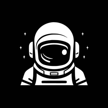 Astronot - minimalist ve basit siluet - vektör illüstrasyonu