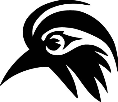 Parrot - black and white vector illustration clipart