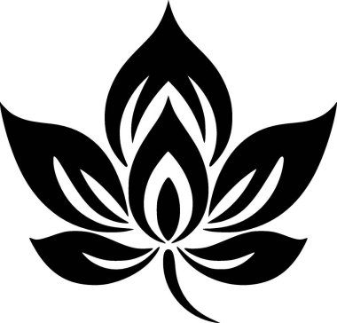 Lotus çiçeği - minimalist ve düz logo - vektör illüstrasyonu