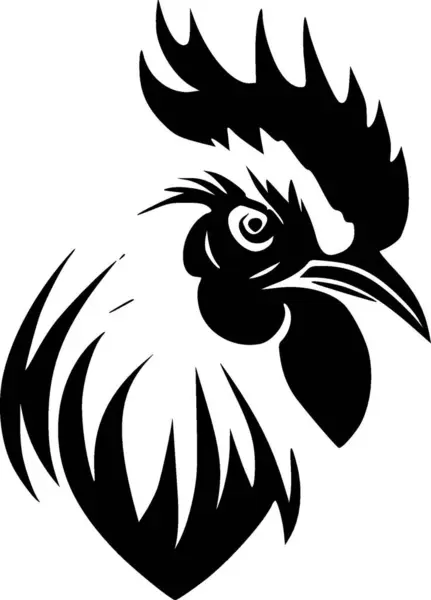 Stock vector Rooster - minimalist and flat logo - vector illustration