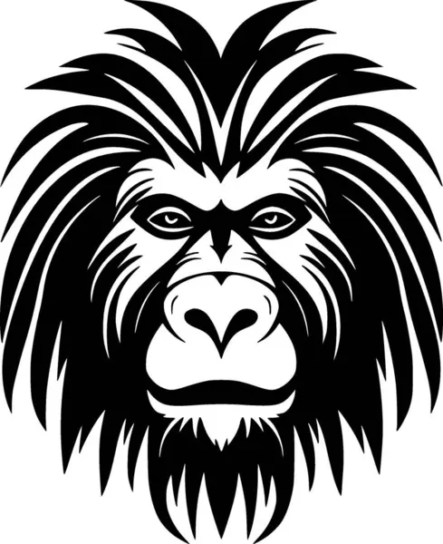 stock vector Baboon - black and white vector illustration