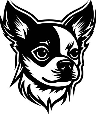 Chihuahua - minimalist ve basit siluet - vektör çizimi