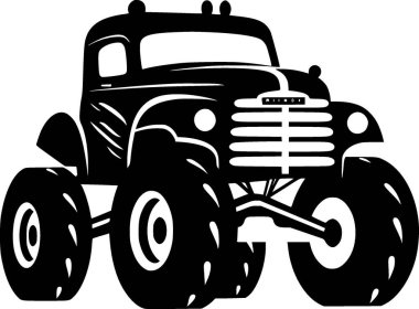 Monster truck - minimalist and simple silhouette - vector illustration clipart