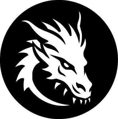 Dragon - minimalist ve düz logo - vektör illüstrasyonu