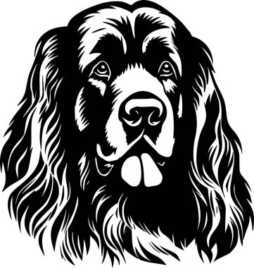 Leonberger - black and white isolated icon - vector illustration clipart