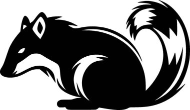 Skunk - black and white isolated icon - vector illustration clipart