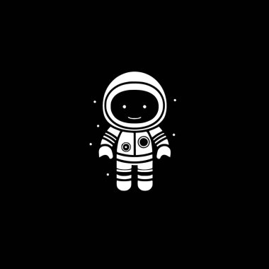 Astronot - minimalist ve düz logo - vektör illüstrasyonu