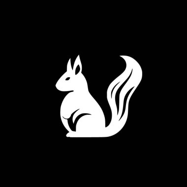 Squirrel - black and white vector illustration clipart