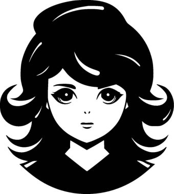 Anime - minimalist and simple silhouette - vector illustration clipart