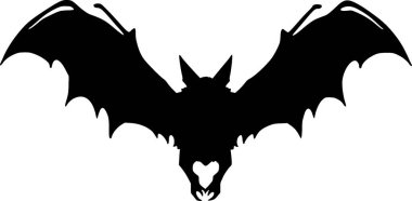 Bat - black and white vector illustration clipart