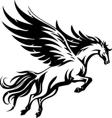 Hippogriff - minimalist and simple silhouette - vector illustration clipart