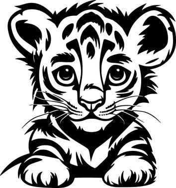 Tiger - minimalist and flat logo - vector illustration clipart