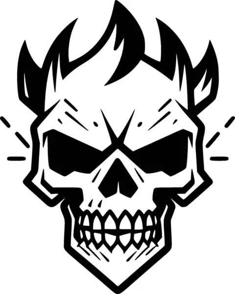 stock vector Skull - black and white vector illustration