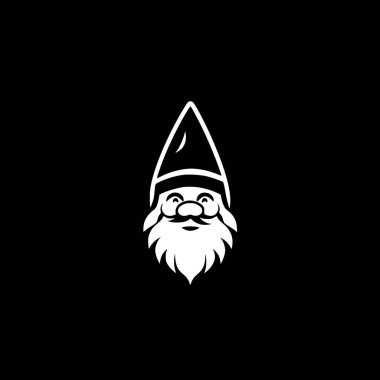 Gnome - black and white isolated icon - vector illustration clipart