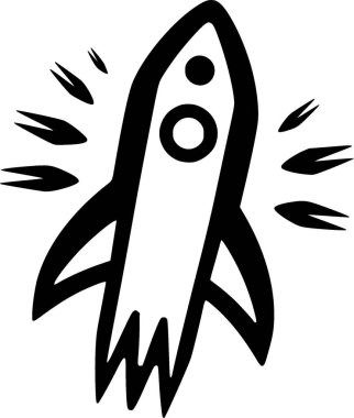 Rocket - minimalist and simple silhouette - vector illustration clipart