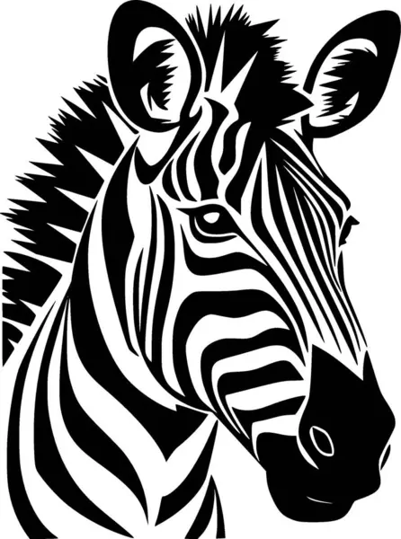 Zebra - minimalist ve düz logo - vektör illüstrasyonu