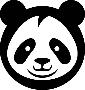 Panda - minimalist ve basit siluet - vektör illüstrasyonu