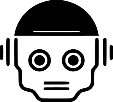 Robot - minimalist ve basit siluet - vektör illüstrasyonu