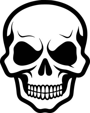 Skull - black and white vector illustration clipart