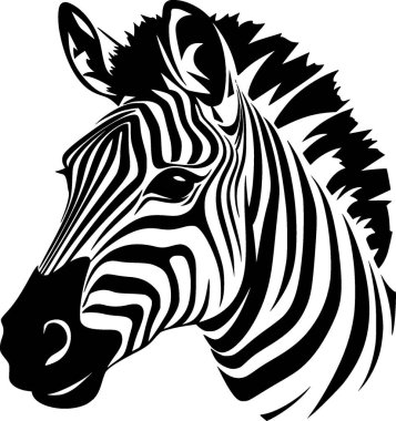 Zebra - minimalist and flat logo - vector illustration clipart