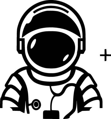 Astronot - minimalist ve basit siluet - vektör illüstrasyonu