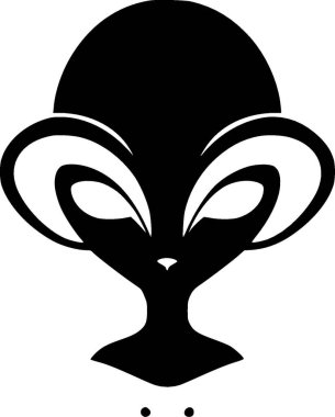 Alien - minimalist and flat logo - vector illustration clipart