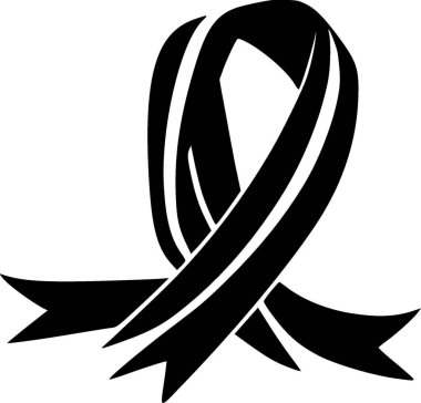 Ribbon - black and white isolated icon - vector illustration clipart