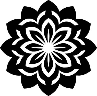 Mandala - minimalist ve basit siluet - vektör illüstrasyonu