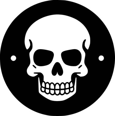 Skulls - black and white vector illustration clipart