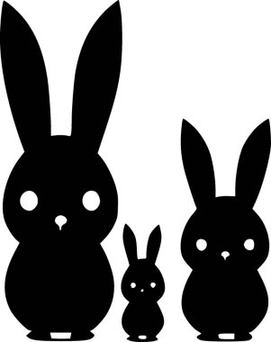 Bunnies - minimalist and simple silhouette - vector illustration clipart