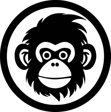 Monkey - minimalist and simple silhouette - vector illustration clipart