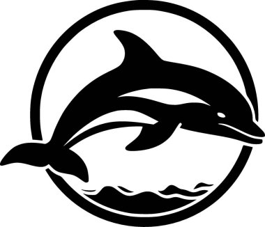 Dolphin - minimalist and flat logo - vector illustration clipart